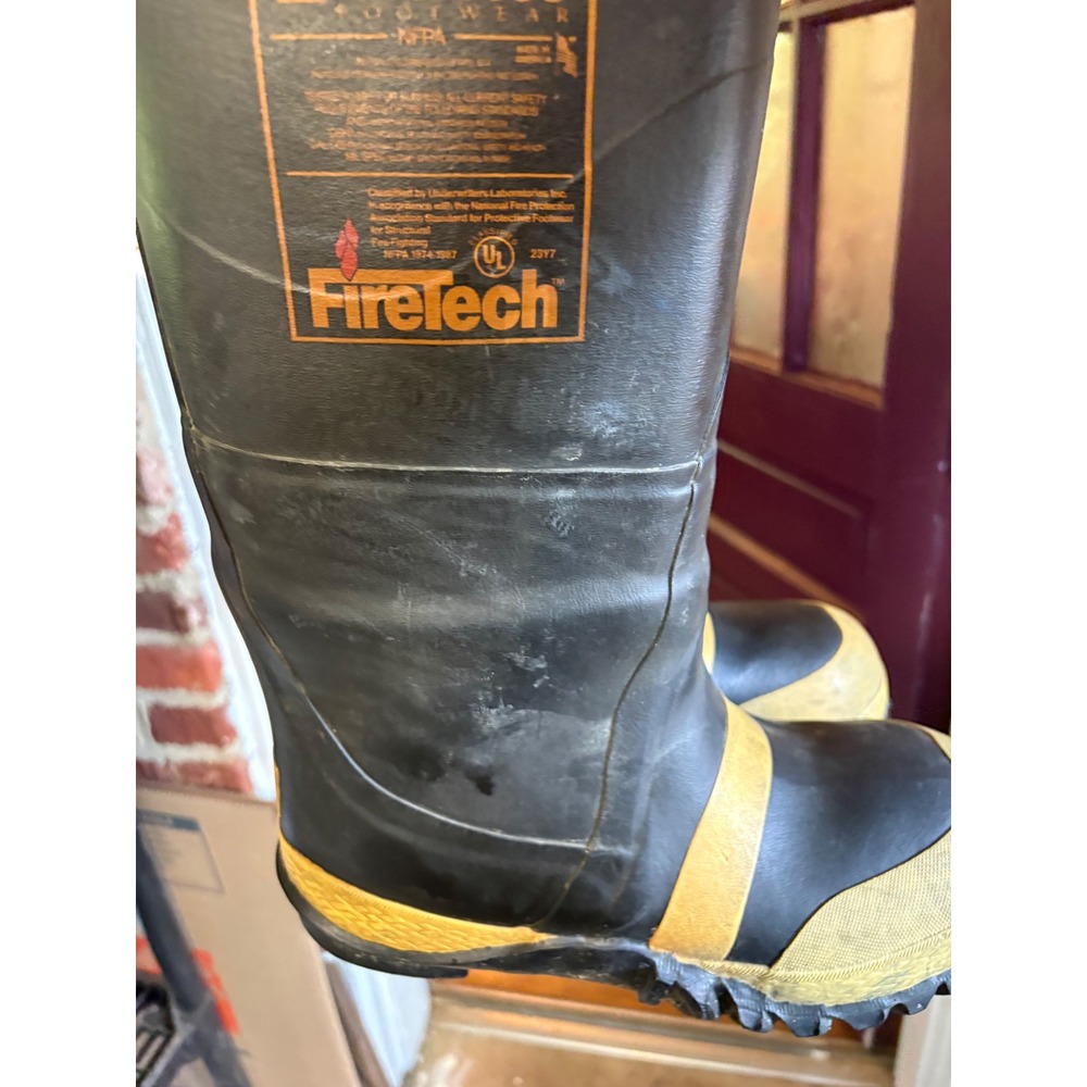 LaCrosse FireTech NFPA Firefighting Boots Mens 10 Womens 12 Black Yellow Rubber